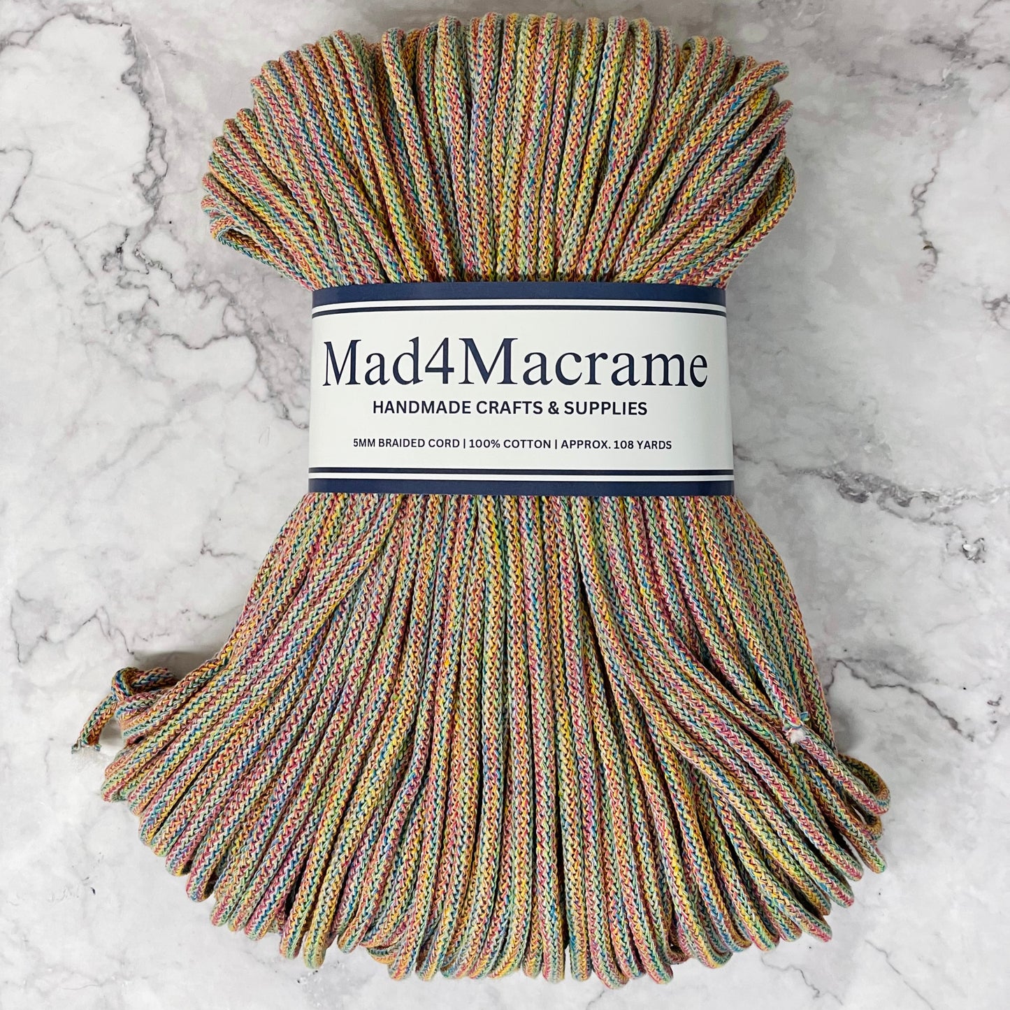 Mad4Macrame’s 5mm Braided Multi-Colored Cord