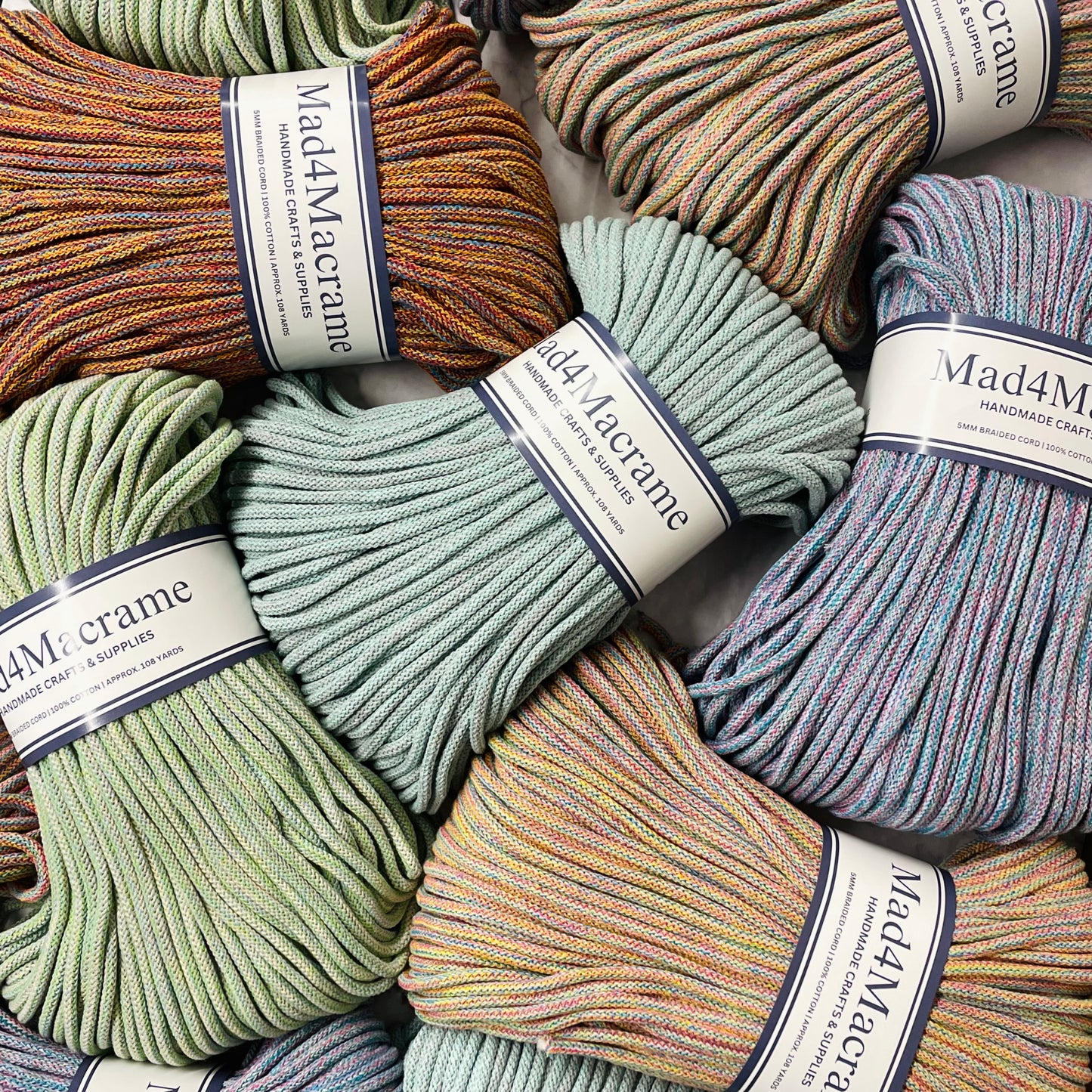 Mad4Macrame’s 5mm Braided Multi-Colored Cord