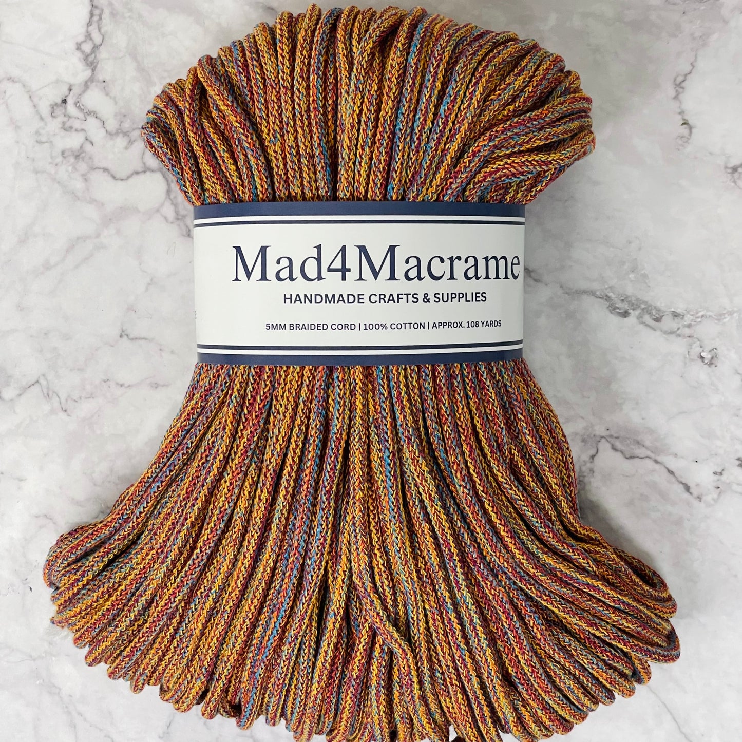 Mad4Macrame’s 5mm Braided Multi-Colored Cord