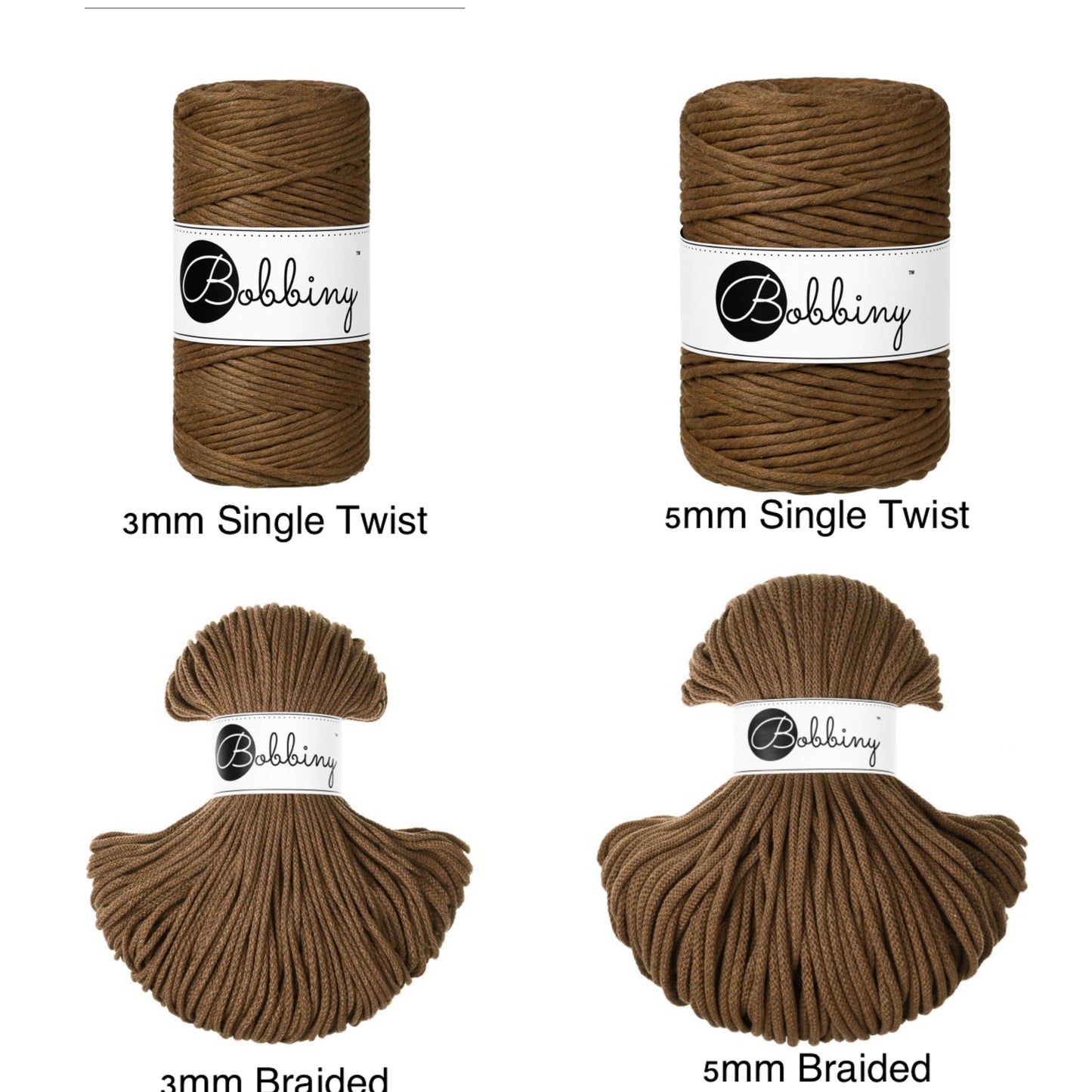 Bobbiny Cord in Nut Brown |Autumn/Winter 2025 Collection