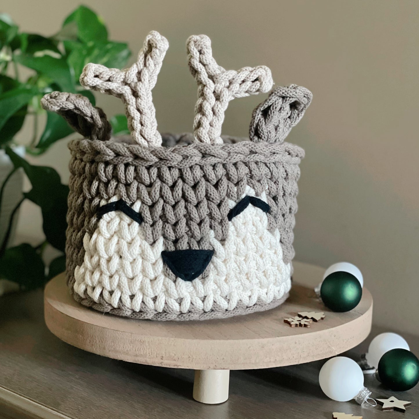 Crochet Deer Basket Pattern (PDF + Video Tutorial)