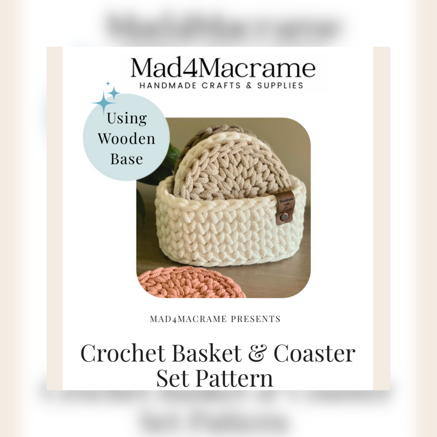 Crochet Basket & Coaster Set Pattern – PDF Download
