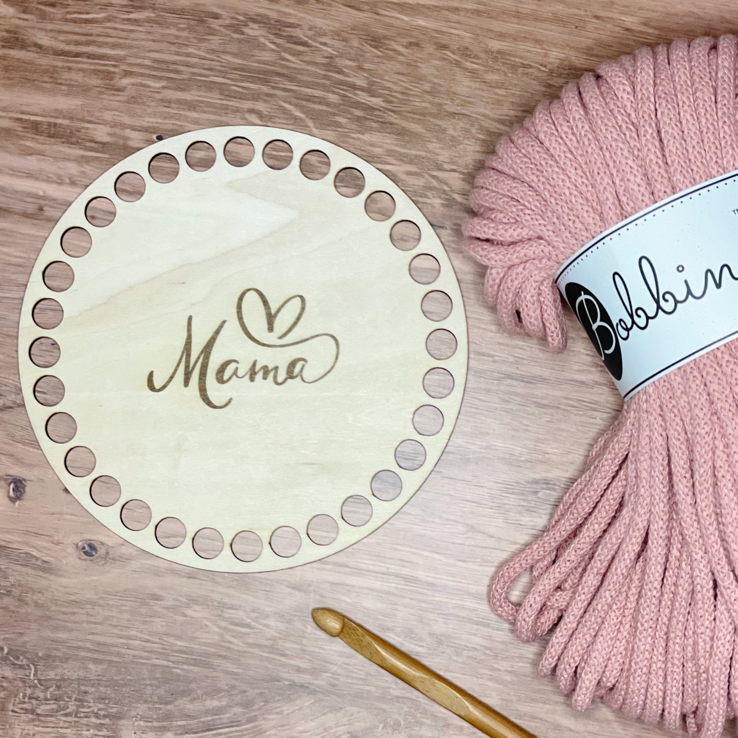 Wooden Mama Crochet Base | 6” (10mm holes)