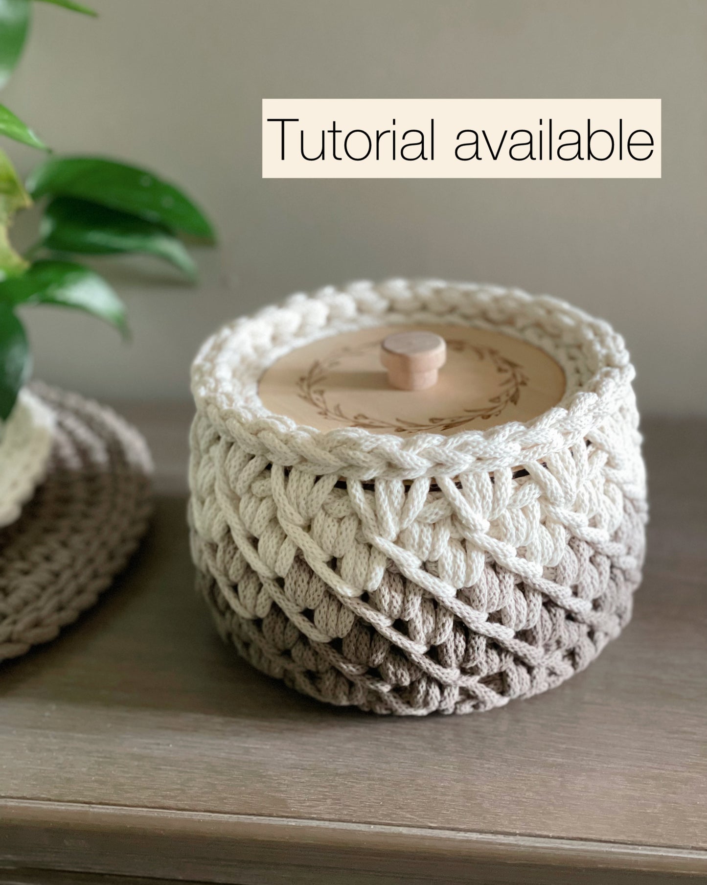 Wooden Crochet Base & Lid Set | 6” Basket Bottom, Top Ring & Lid Included | Secure Fit Design