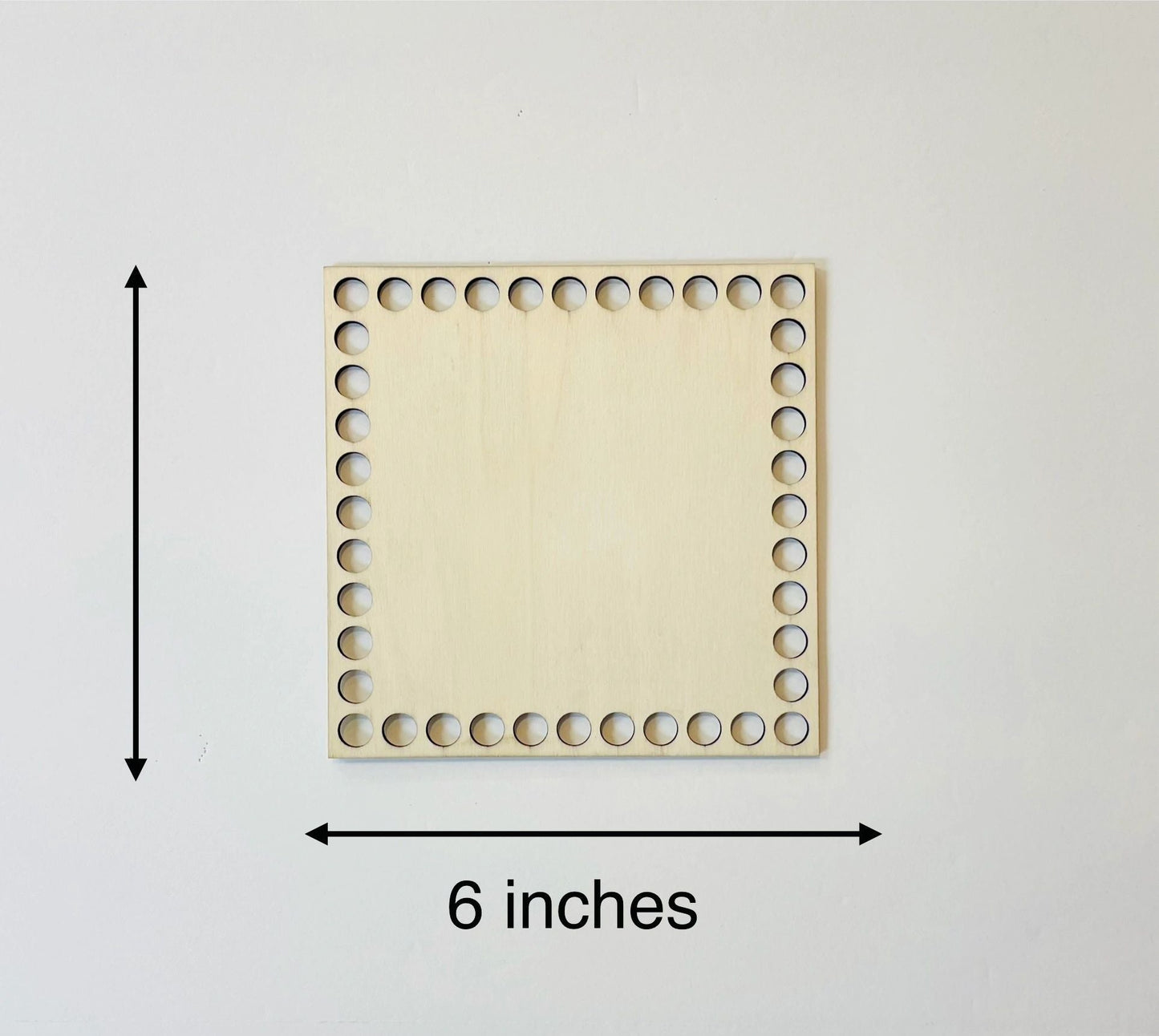 Wooden Base- 6 in Square (10mm holes)