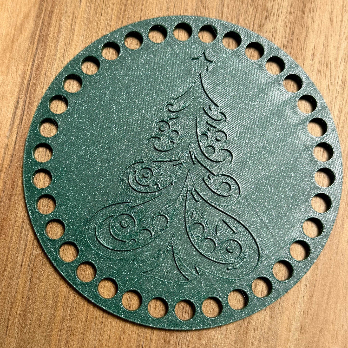 Christmas Tree Base for Basket Coiling and Crochet 5-inch