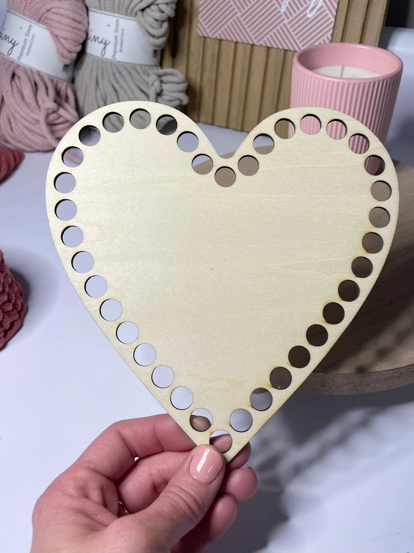 Wooden Heart Base (10mm holes)