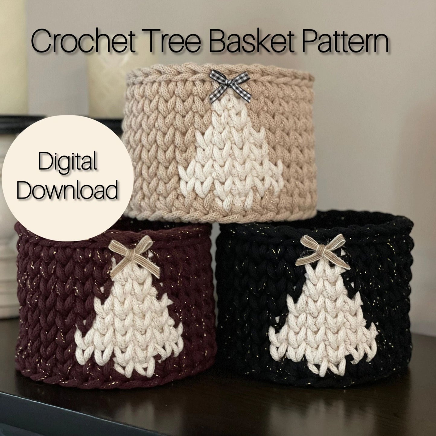 Crochet Tree Basket Pattern| PDF Download