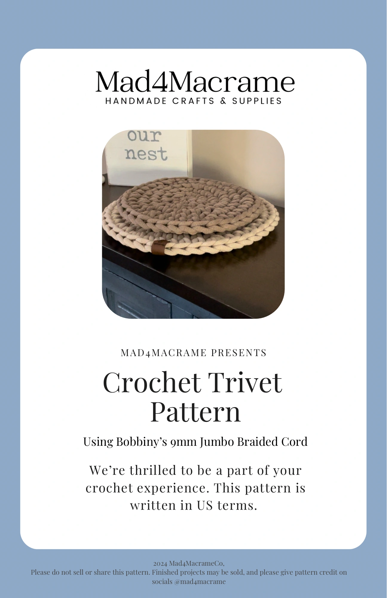 Crochet Trivet Pattern| PDF Download