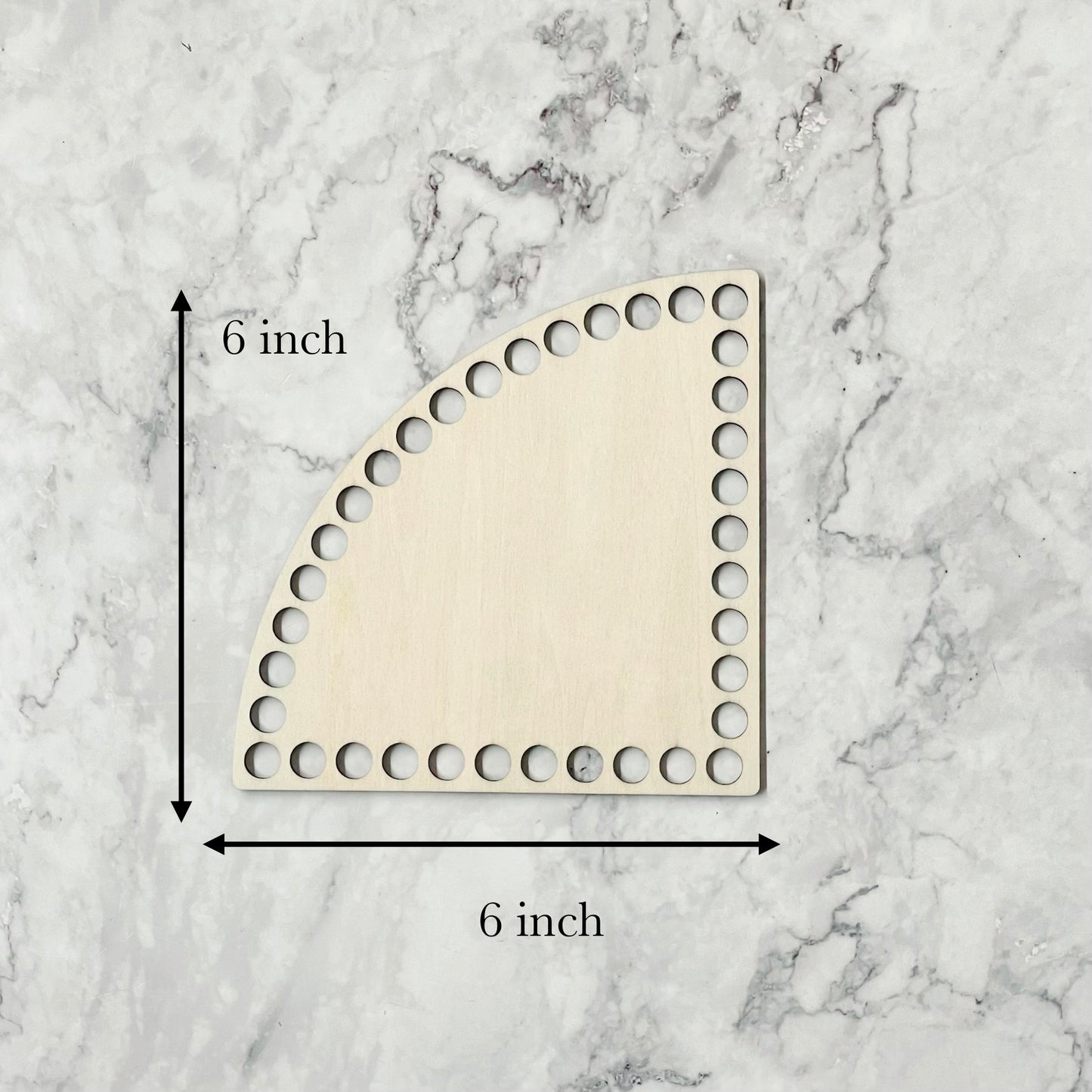 Corner Wooden Crochet Basket Base | 6” & 8” Sizes