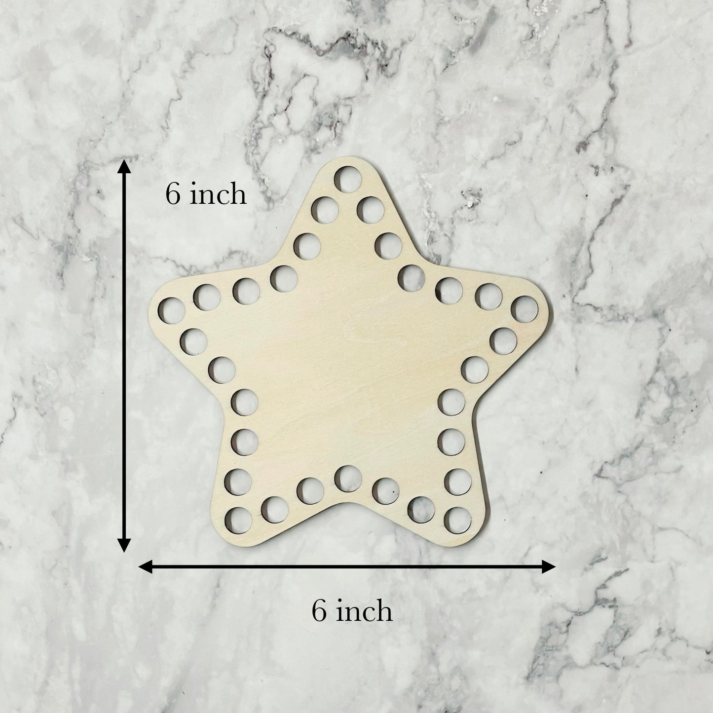Wooden Star Crochet Base | 6” & 8” Sizes