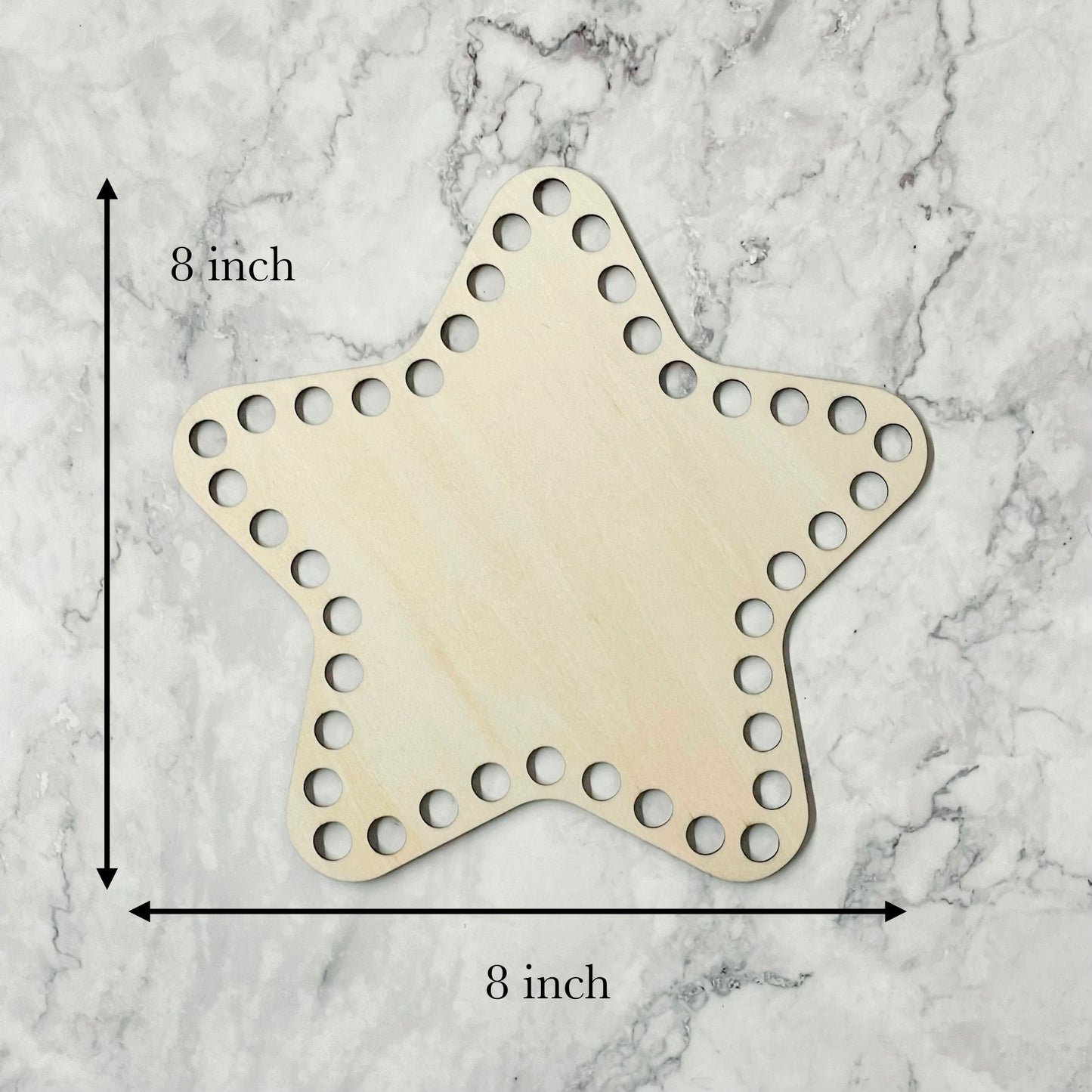 Wooden Star Crochet Base | 6” & 8” Sizes
