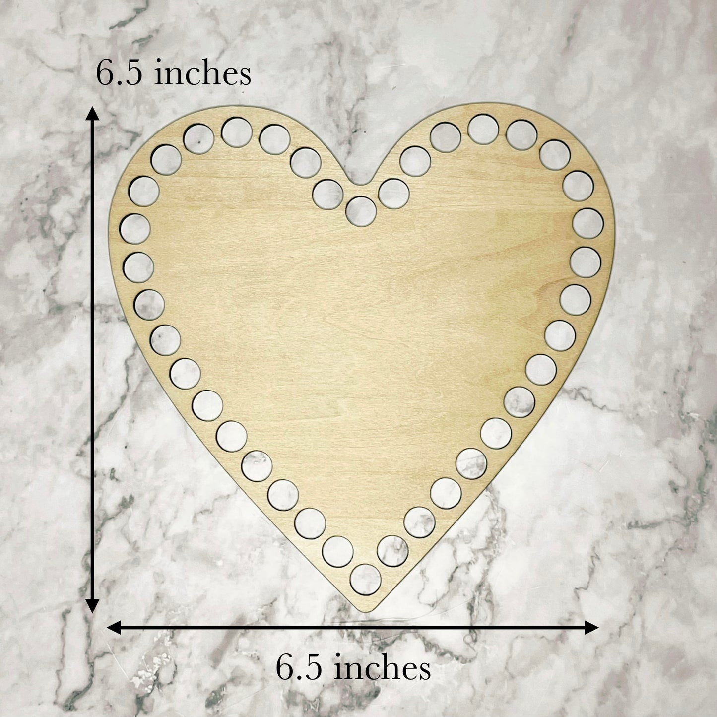 Wooden Heart Base (10mm holes)