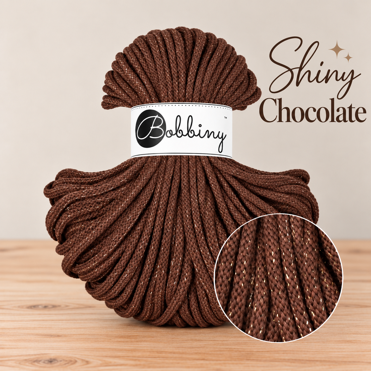Bobbiny’s Shiny Collection | 5mm Braided Cord | 50m (1/2 Rolls)