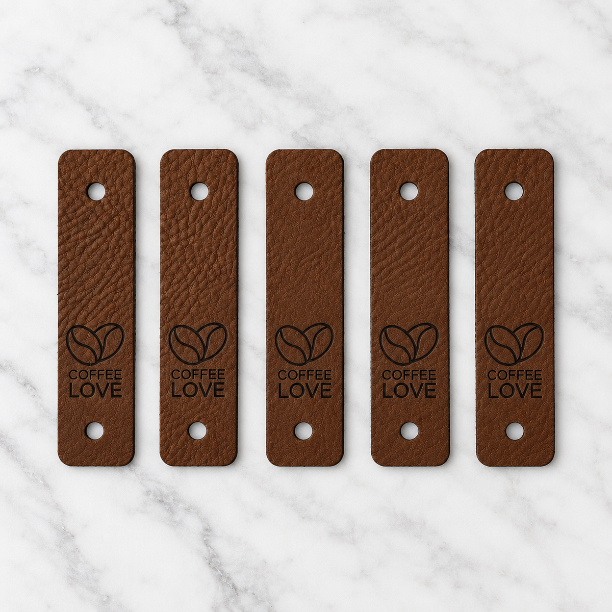 Coffee Love Faux Leather Tags-5 pack
