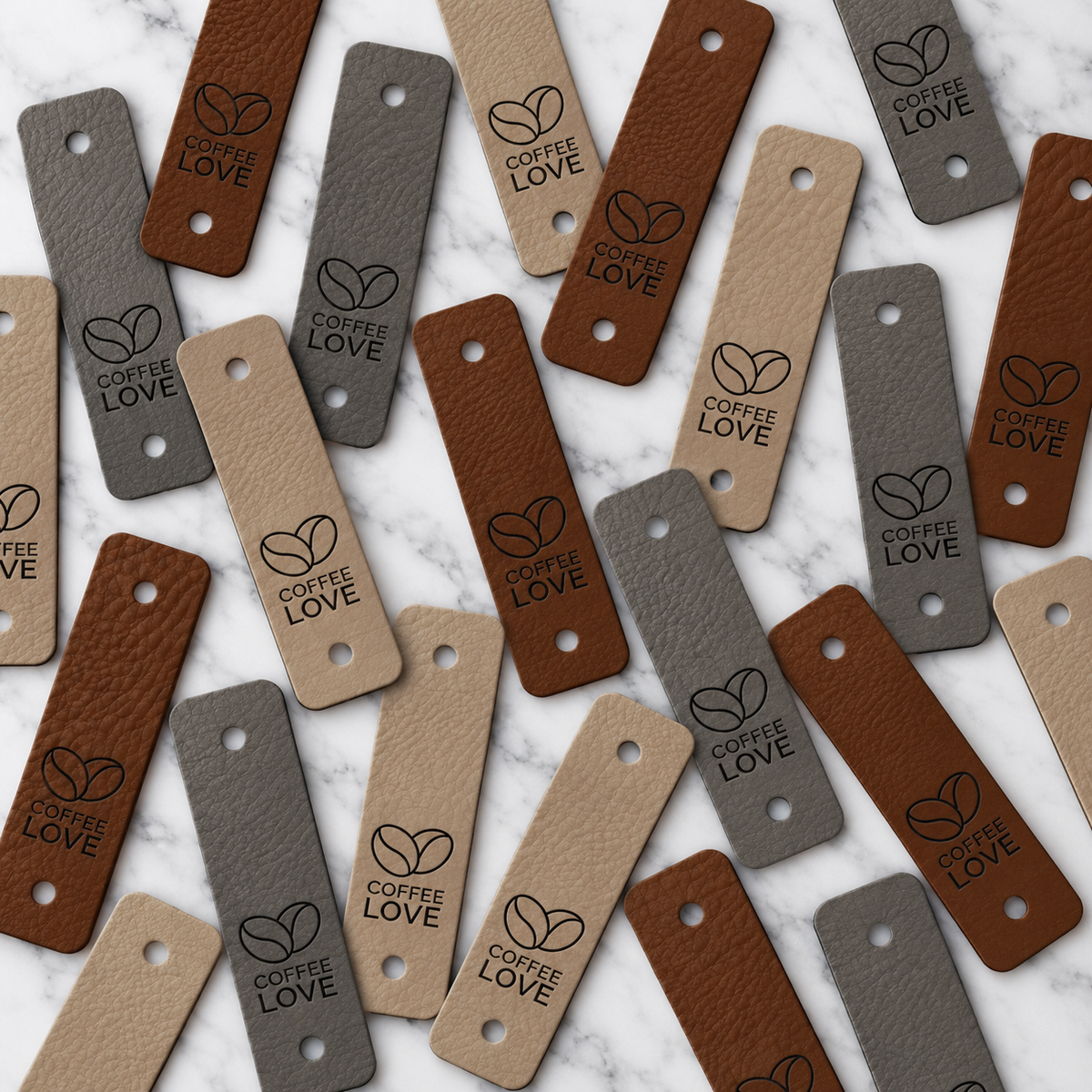 Coffee Love Faux Leather Tags-5 pack