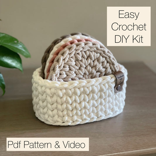 Crochet Basket & Coaster Set DIY Kit