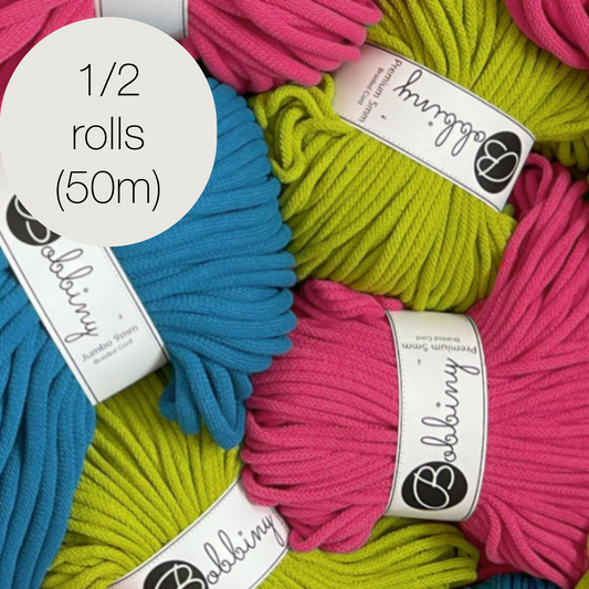 Bobbiny’s 5mm Braided 1/2 Rolls in the New Dopamine Collection (50m)