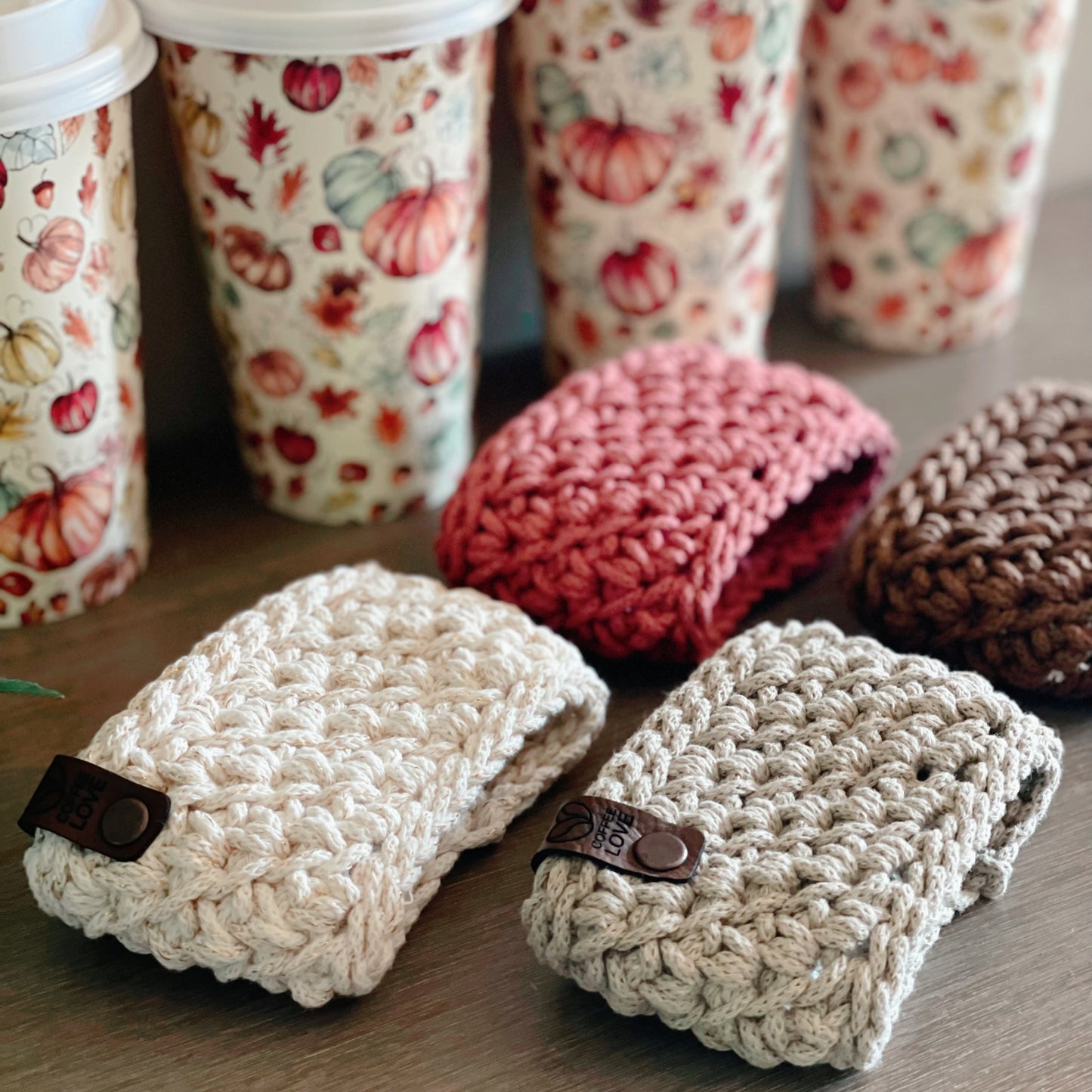 Crochet Cup Cozy Pattern | PDF + Video Tutorial | Instant Download