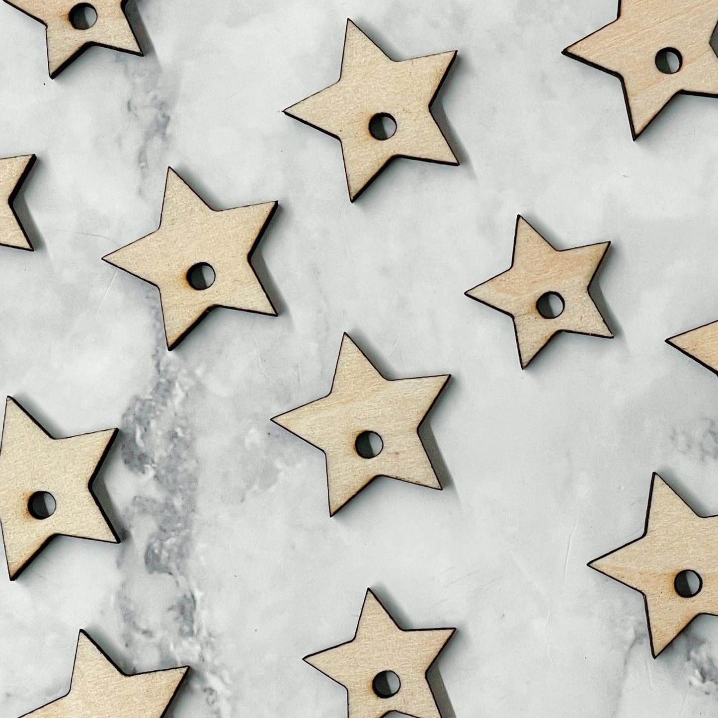 Wooden Star Charm | Pack of 10