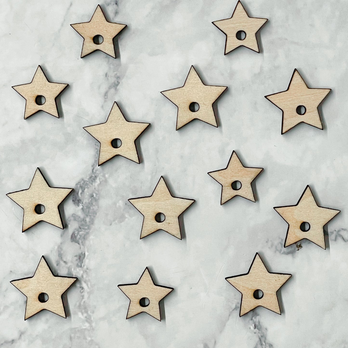 Wooden Star Charm | Pack of 10