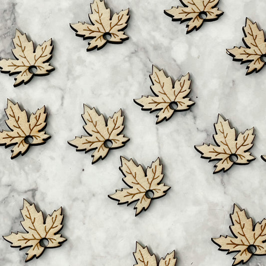 Wooden Leaf Charms| Pack of 10