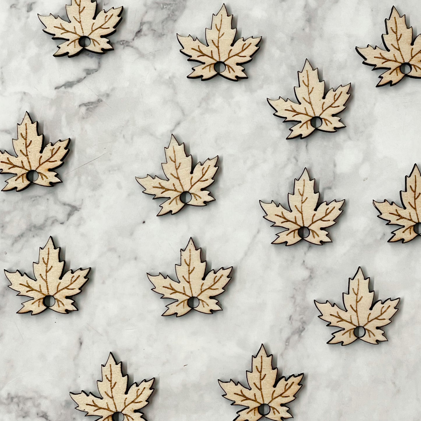Wooden Leaf Charms| Pack of 10