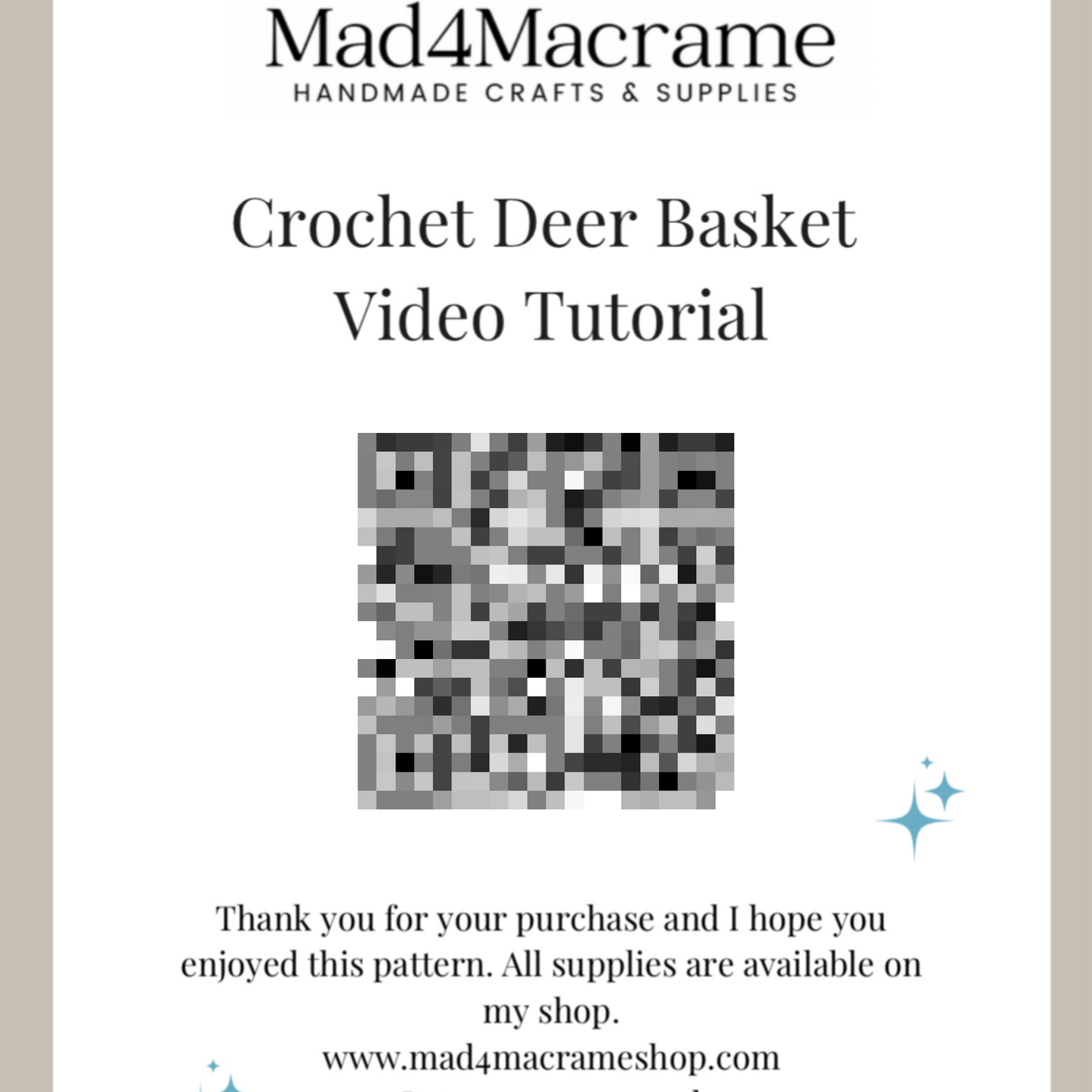 Crochet Deer Basket Pattern (PDF + Video Tutorial)