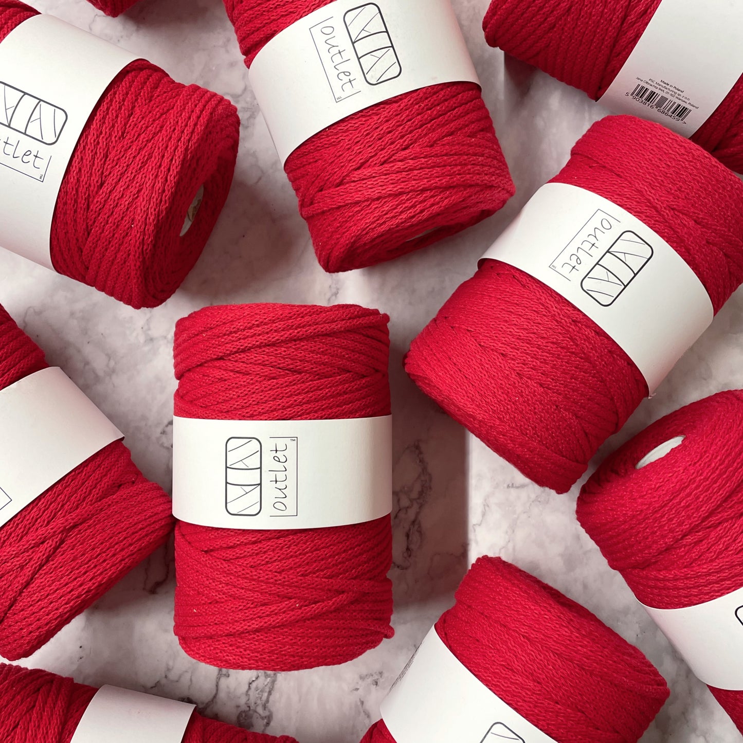 Outlet Cord 5mm Braided- Classic Red