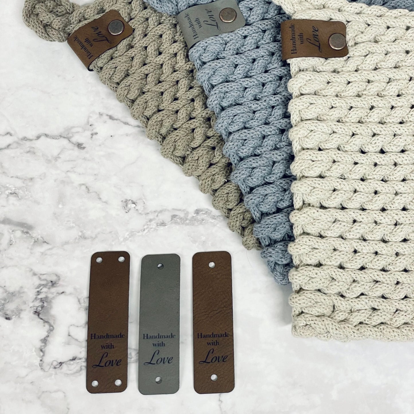 Faux Leather Tags-5 pack | Handmade with Love