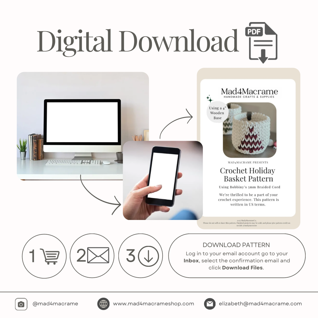 Crochet Holiday Basket Pattern | Tree Design