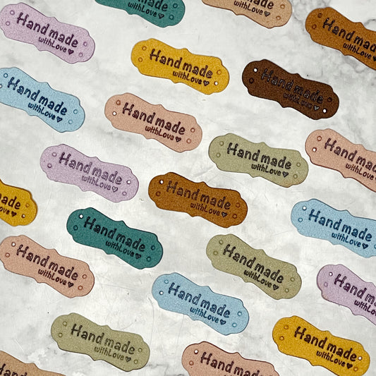 Microfiber Handmade with Love Tags