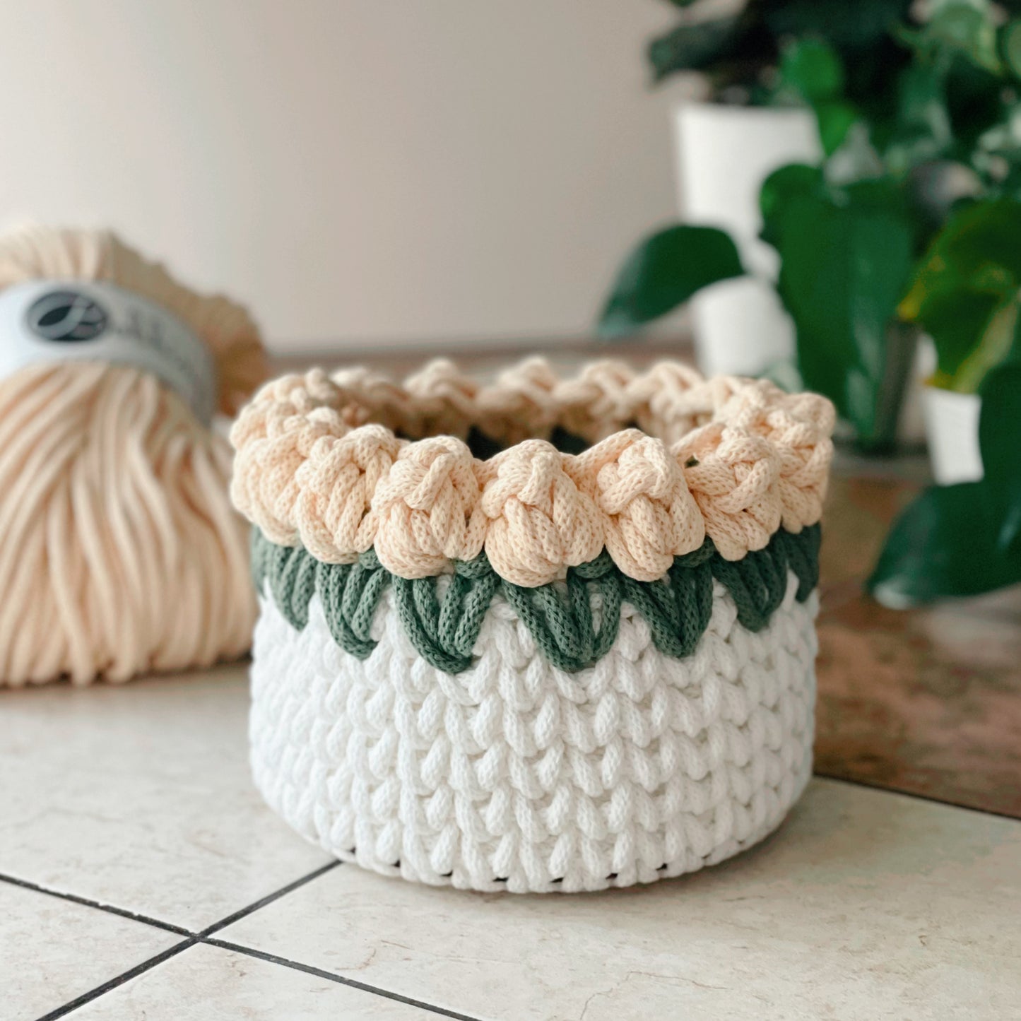 Crochet Tulip Basket Pattern | PDF Download + Video Tutorial