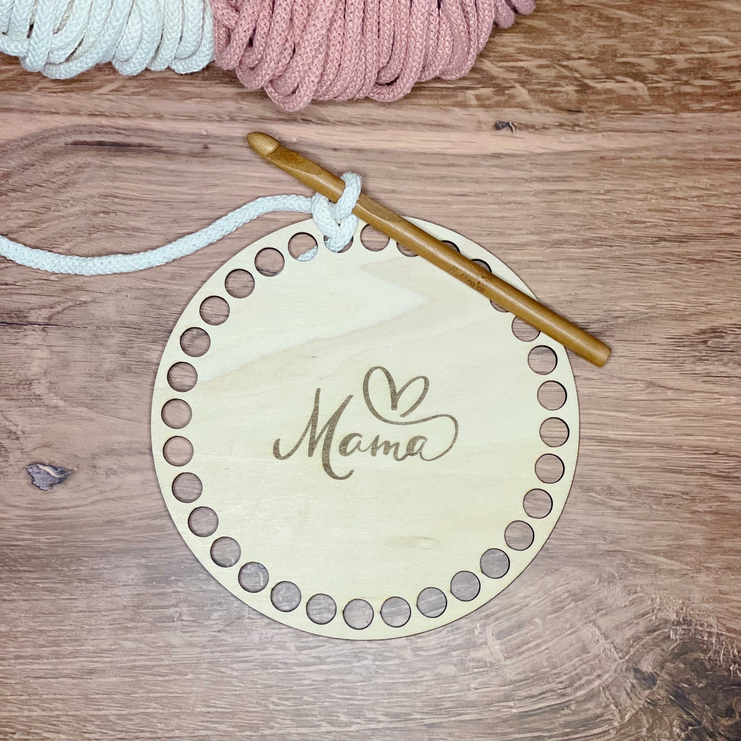 Wooden Mama Crochet Base | 6” (10mm holes)