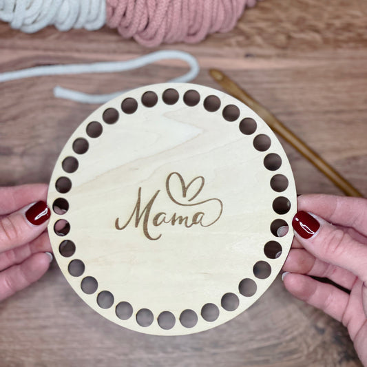 Wooden Mama Crochet Base | 6” (10mm holes)