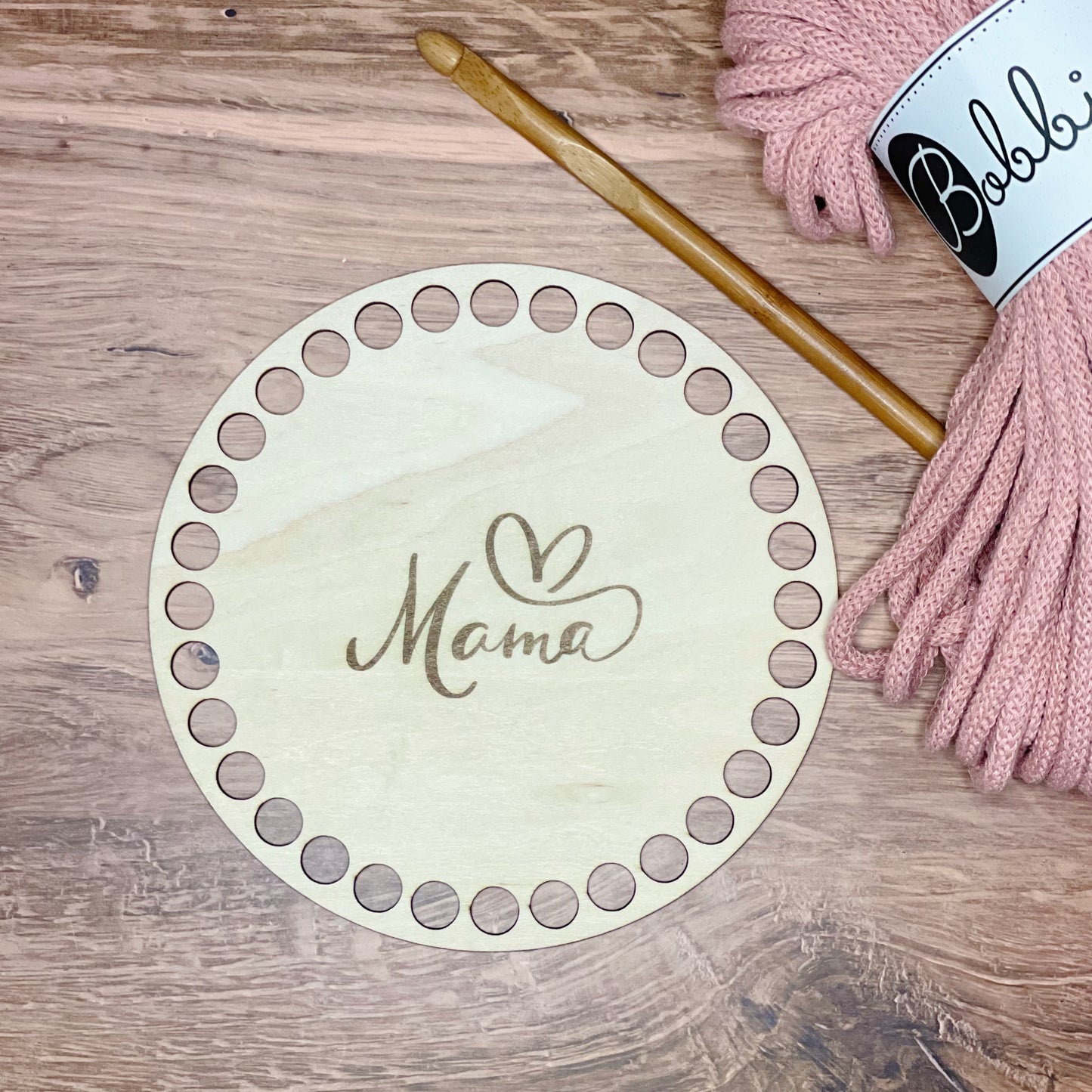 Wooden Mama Crochet Base | 6” (10mm holes)
