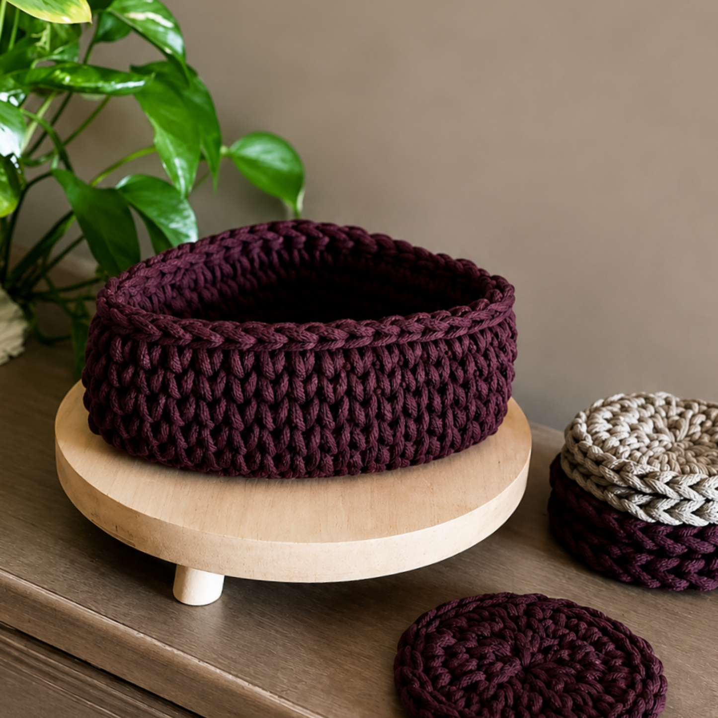 Corner Wooden Crochet Basket Base | 6” & 8” Sizes