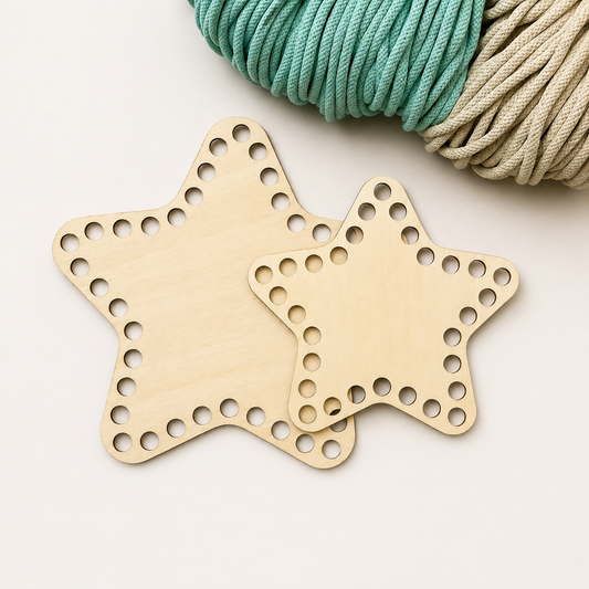Wooden Star Crochet Base | 6” & 8” Sizes