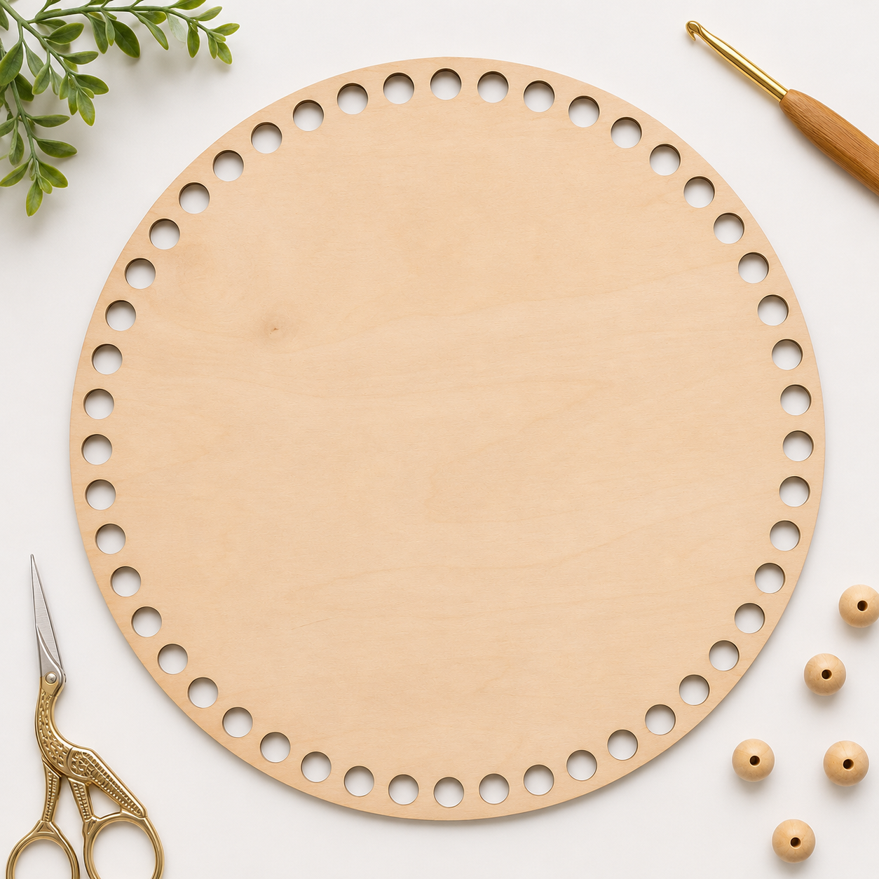 Large Wooden Basket Bases | 10” & 12” Round | 10mm Holes
