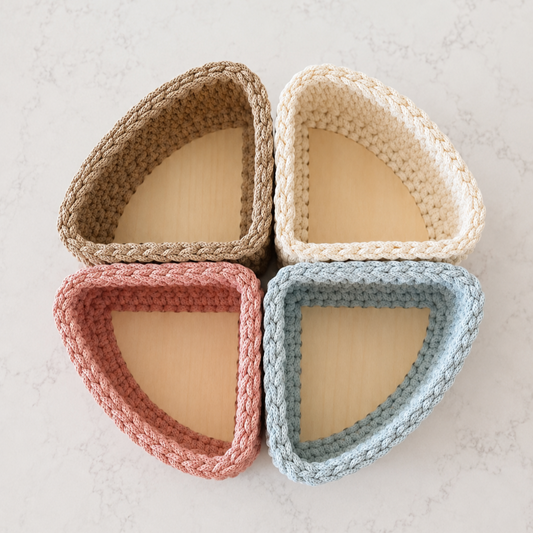 Corner Wooden Crochet Basket Base | 6” & 8” Sizes