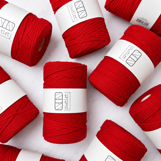 Outlet Cord 5mm Braided- Classic Red