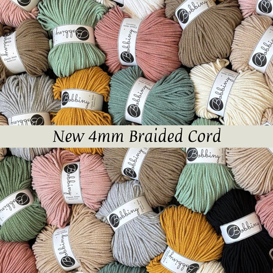 Bobbiny New Classic 4mm Braided Cotton Cord | 100m