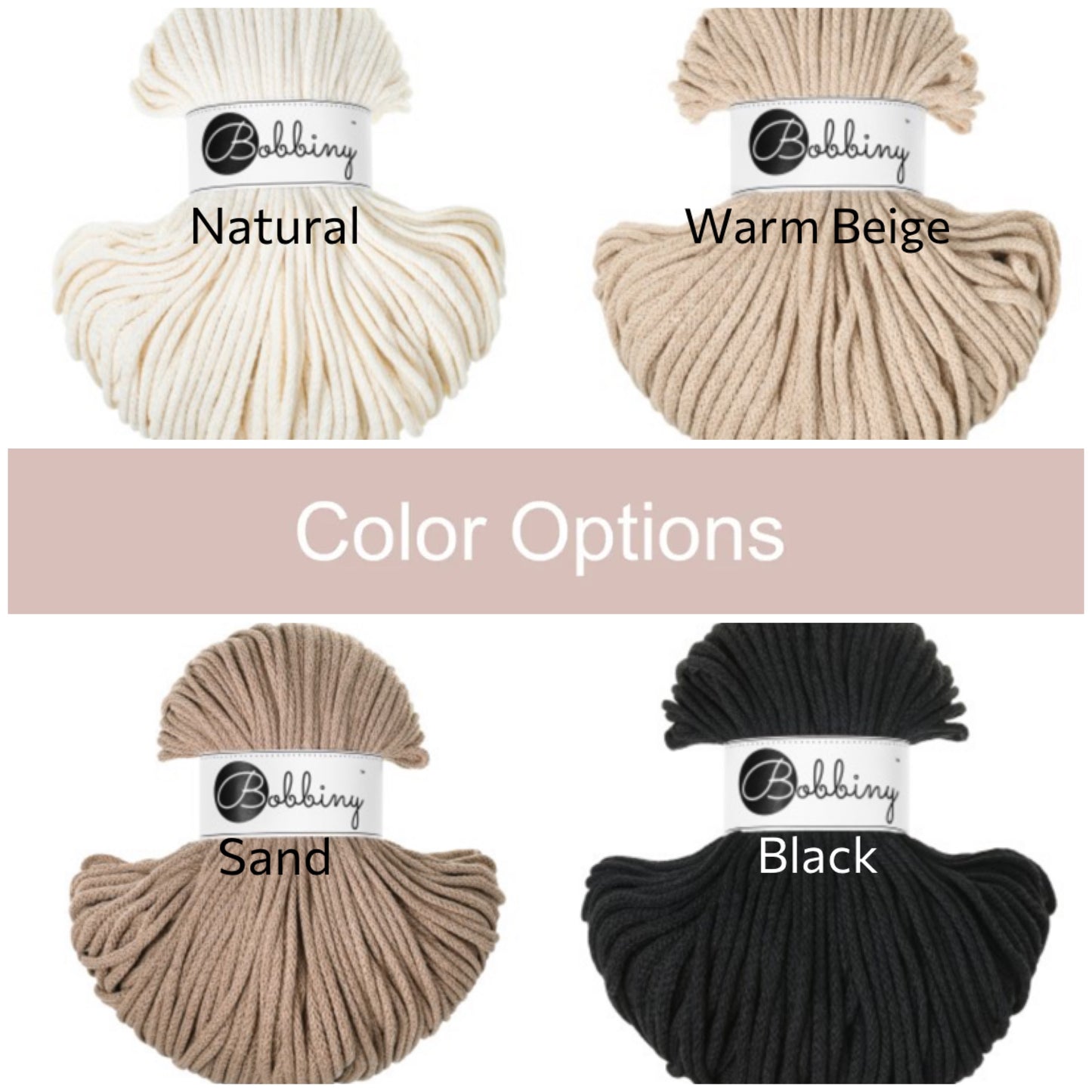 Bobbiny New Classic 4mm Braided Cotton Cord | 100m
