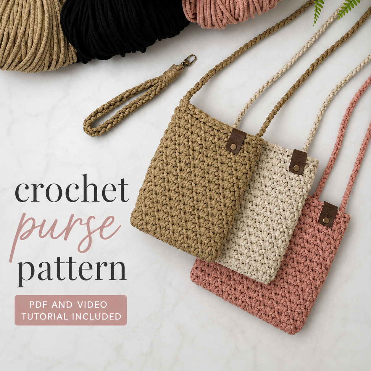 Easy Crochet Purse Pattern | PDF + Video Tutorial
