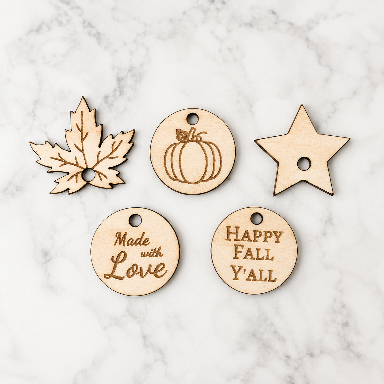 Fall Wooden Accent Tags – Set of 10 | Charms & Craft Tags