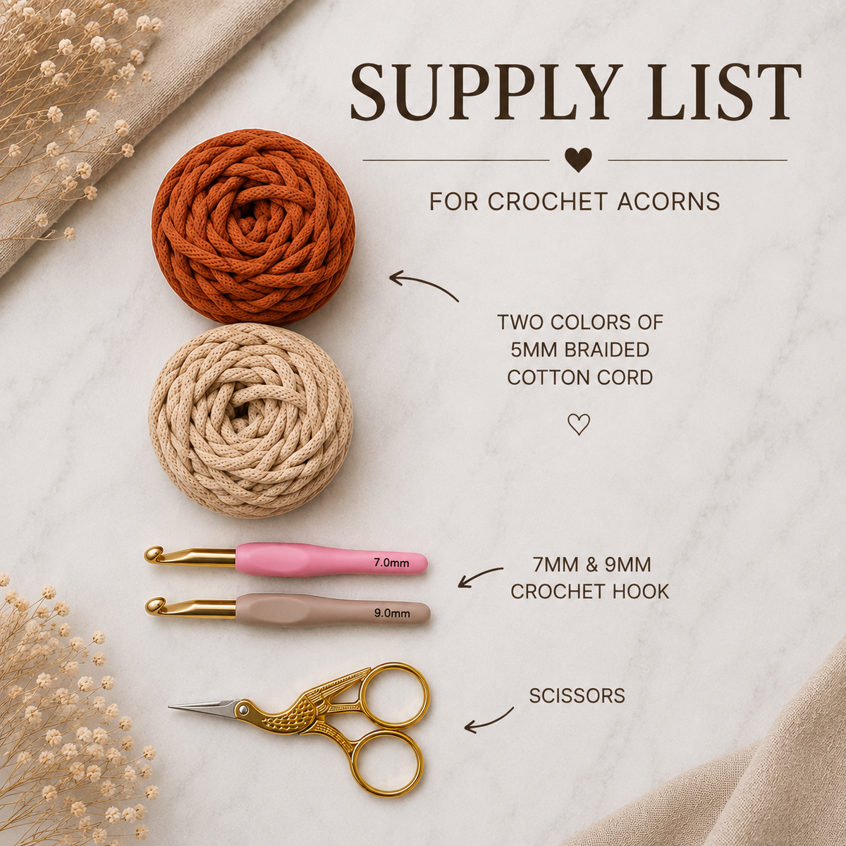 Crochet Acorn PDF Pattern + Video Tutorial