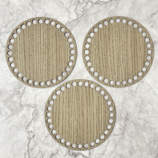 Wooden Driftwood Gray Base- 6” (10mm holes)