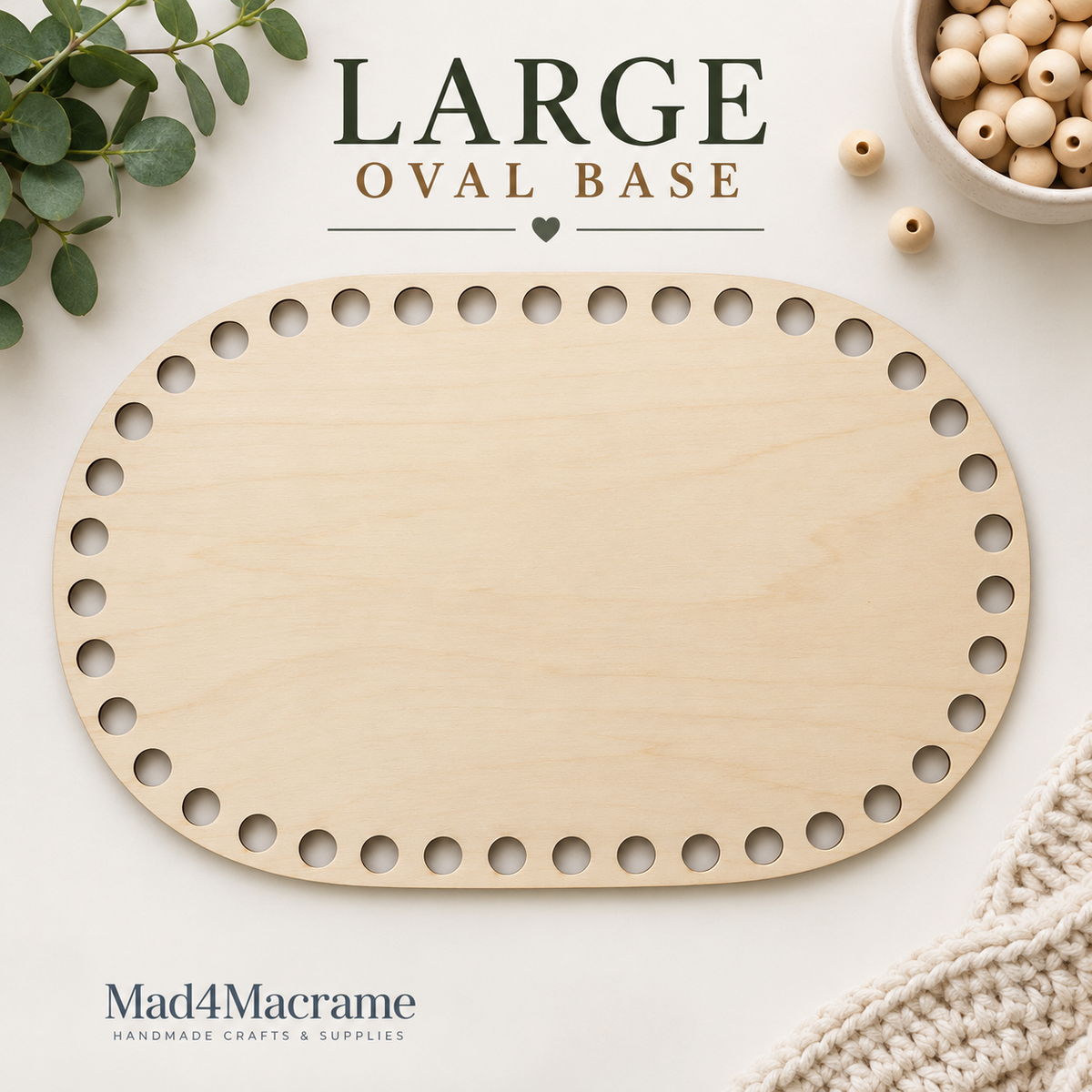 Large Oval Basket Bases | 15”x10”with 12mm Holes