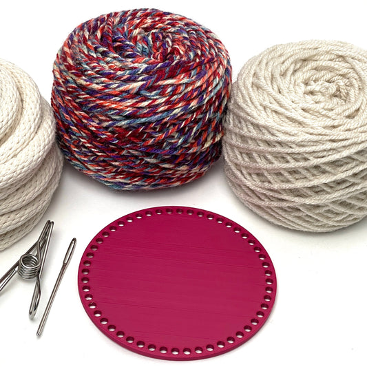 Yarn Coiled Basket Kit with a Base