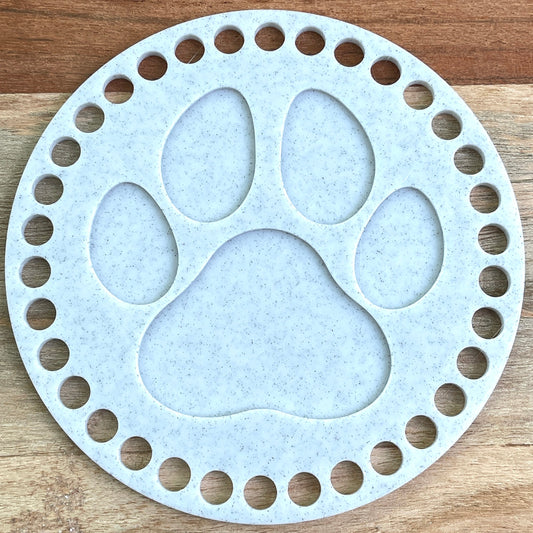 Paw Print Base for Basket Coiling and Crochet 5-inch